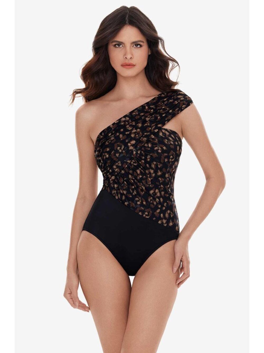MAGICSUIT Goddess One Piece La Paz Swimsuit Black /Brown Size 10 NWT